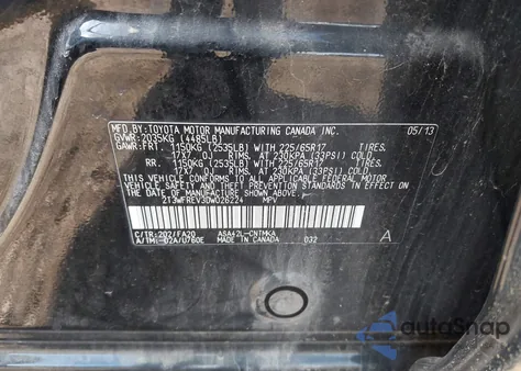 2013 Toyota Rav4 Xle из США, поврежденный, VIN 2T3WFREV3DW026224